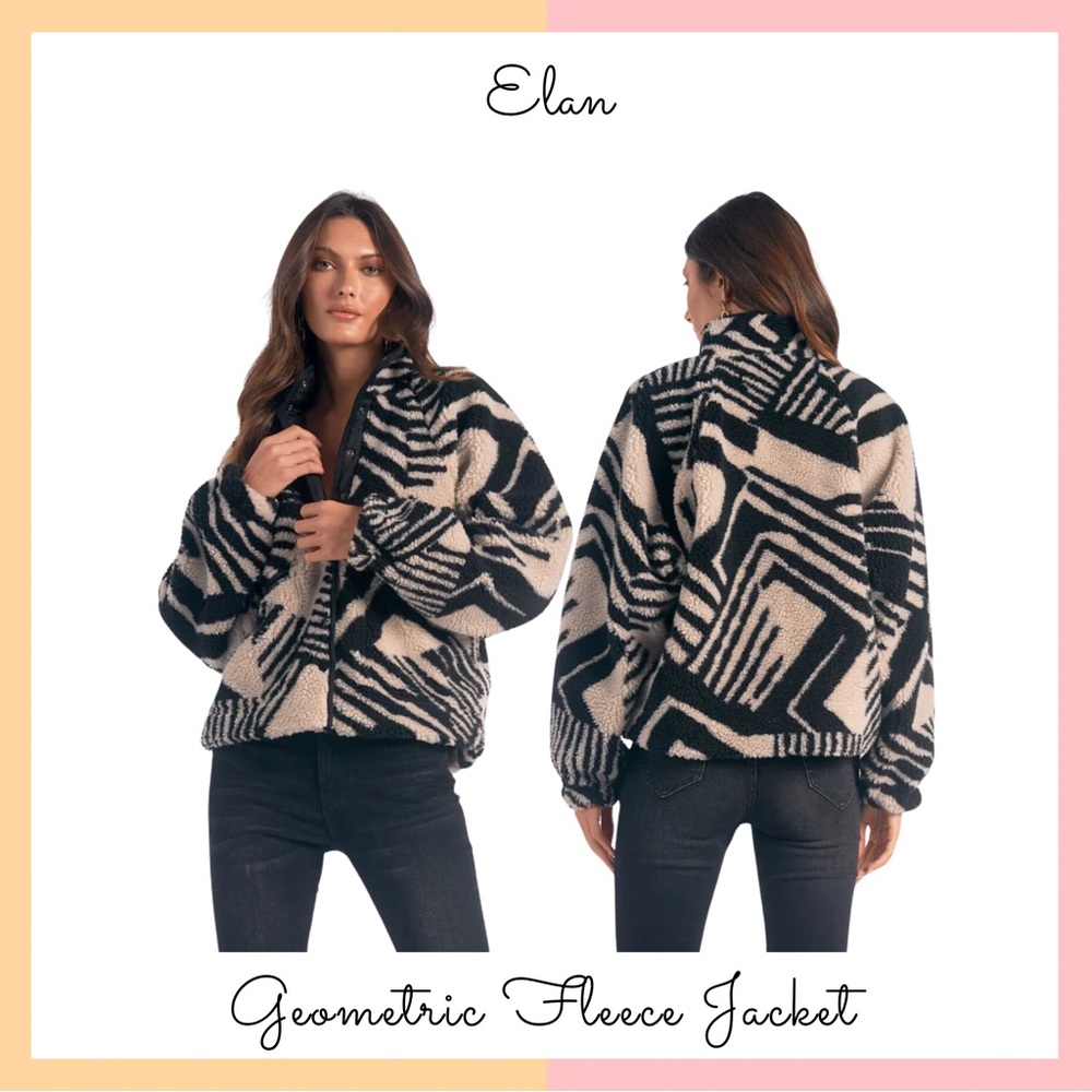 Geometric Fleece Jacket